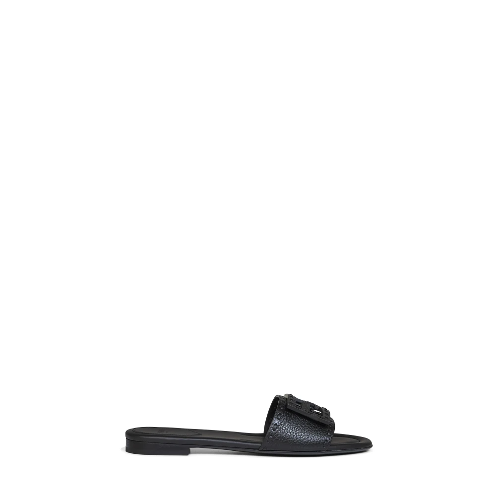 Fendi Black Sliders, Female, 9 Uk, Baguette Selleria Slides
