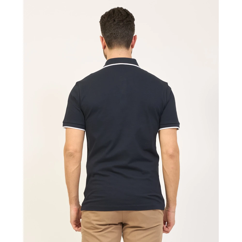 Boss Blauwe Polo Slim Fit Piqué Blue Heren