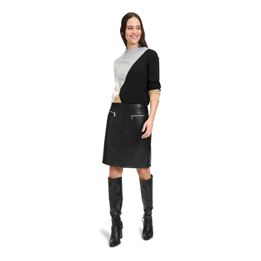Betty Barclay Color Block Fijngebreide Trui met Opstaande Kraag Multicolor Dames