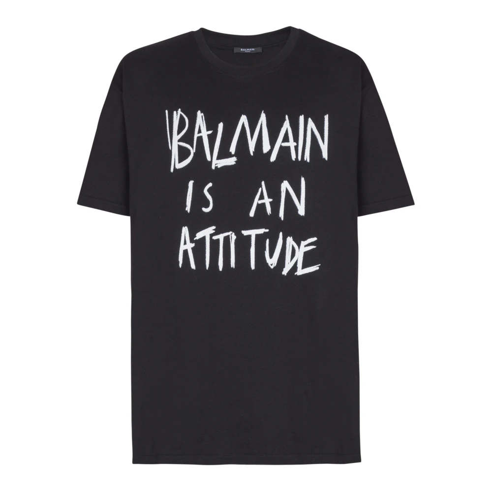 Balmain Black Printed T-Shirt - Male - T-Shirts - S - Tops