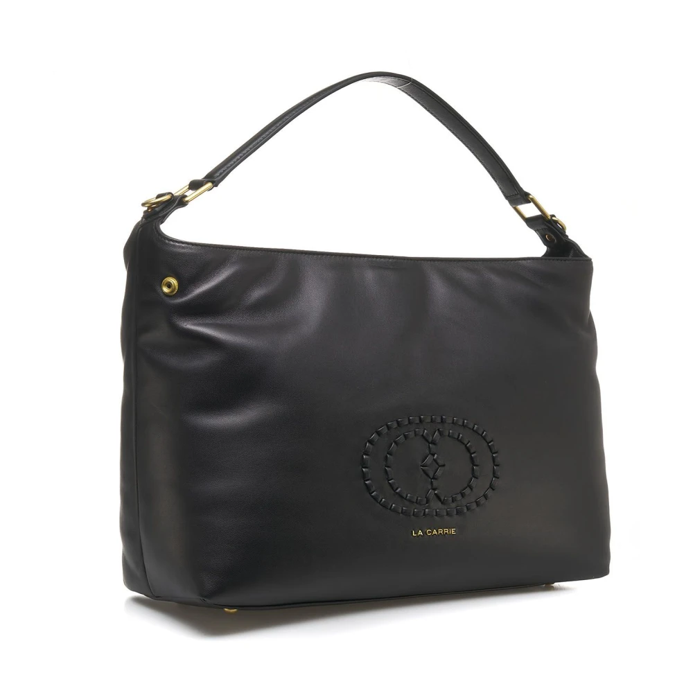 La Carrie Zwarte Leren Shopper Tas Black Dames