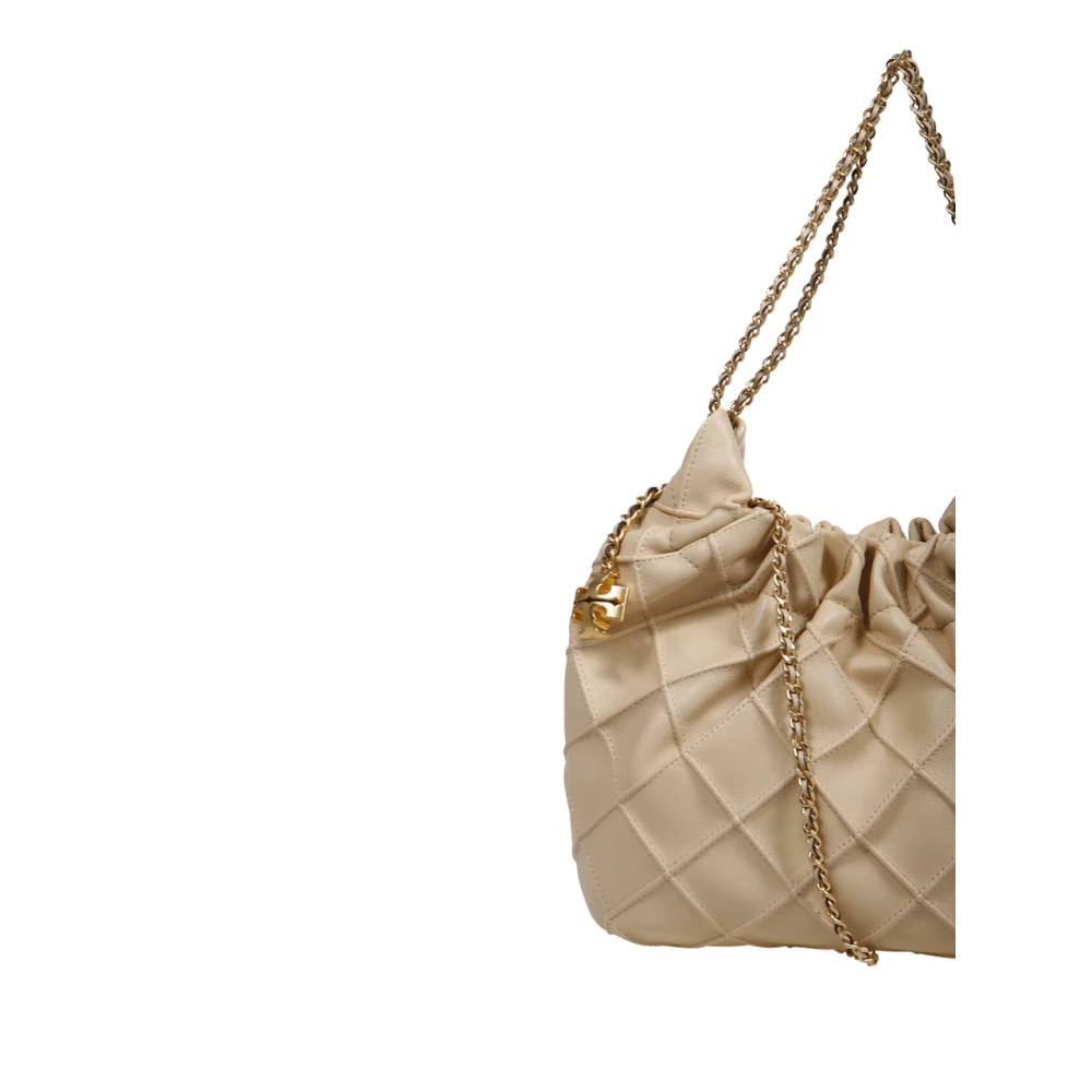 TORY BURCH Vanilla Soft Serve Mini Hobo Tas Beige Dames