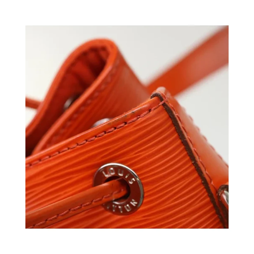 Louis Vuitton Vintage Oranje Leren Schoudertas Orange Dames