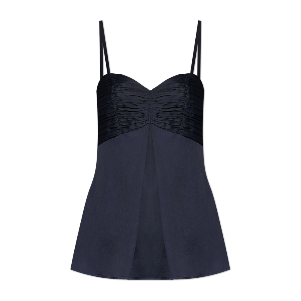 Zadig & Voltaire Women's Blue Sleeveless Tops, M, Cippie Satin Top