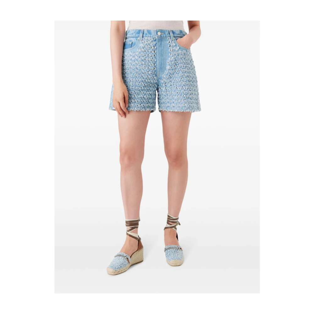 Stella Mccartney Blauwe Denim Shorts Blue Dames