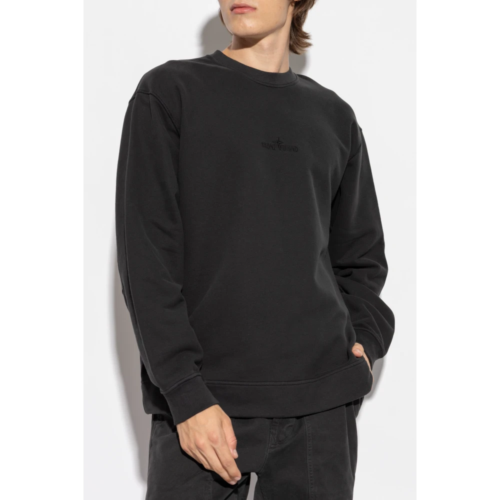 Stone Island Sweatshirt met logo Black Heren