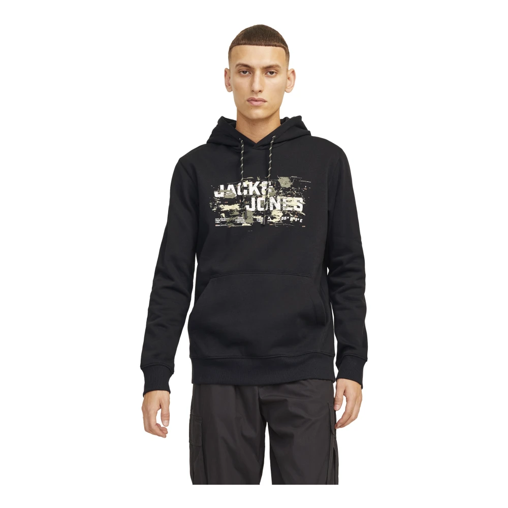 jack & jones Outdoor Hoodie met Stijlvolle Details Black Heren