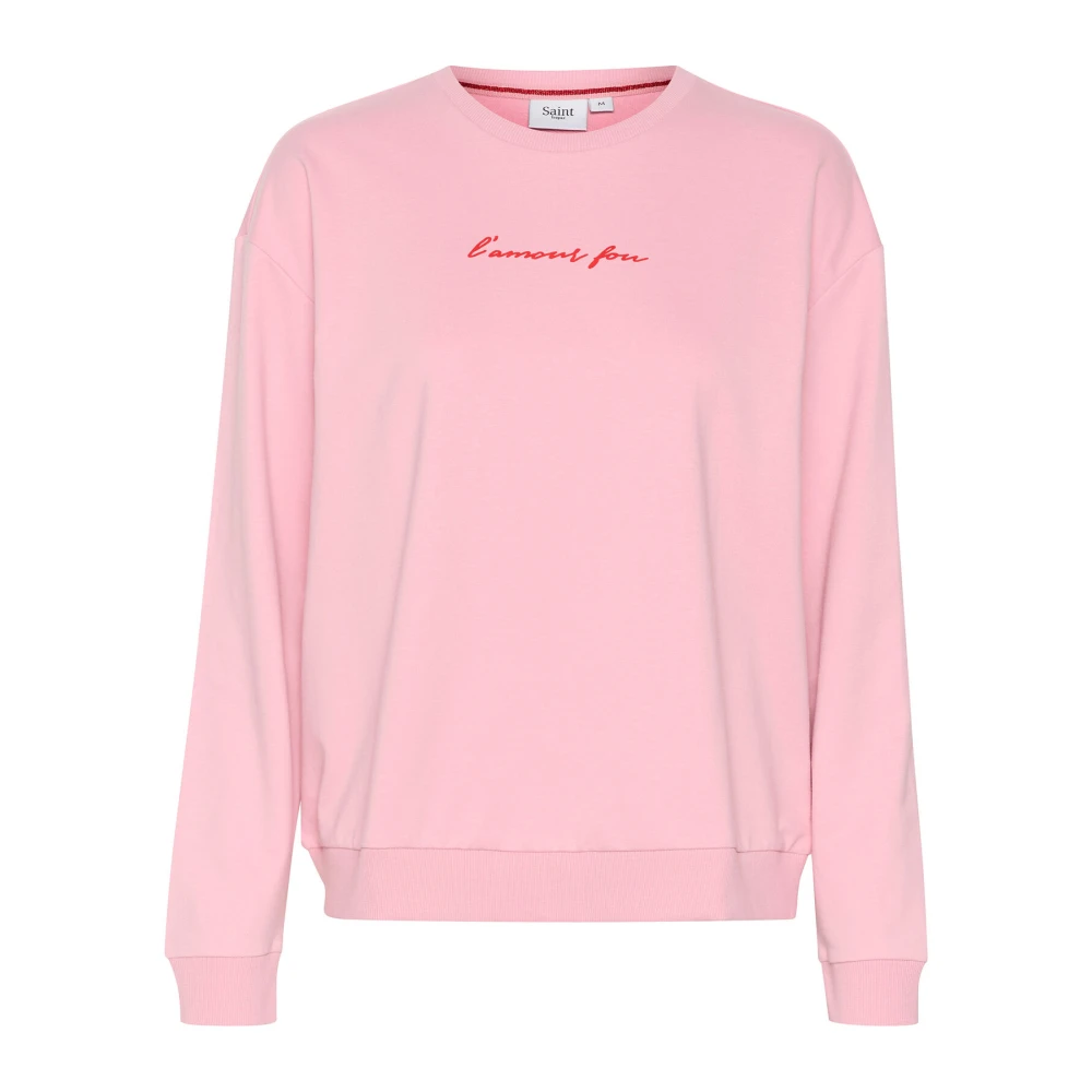 Saint Tropez Geborduurde Sweatshirt Pink Nectar Pink Dames