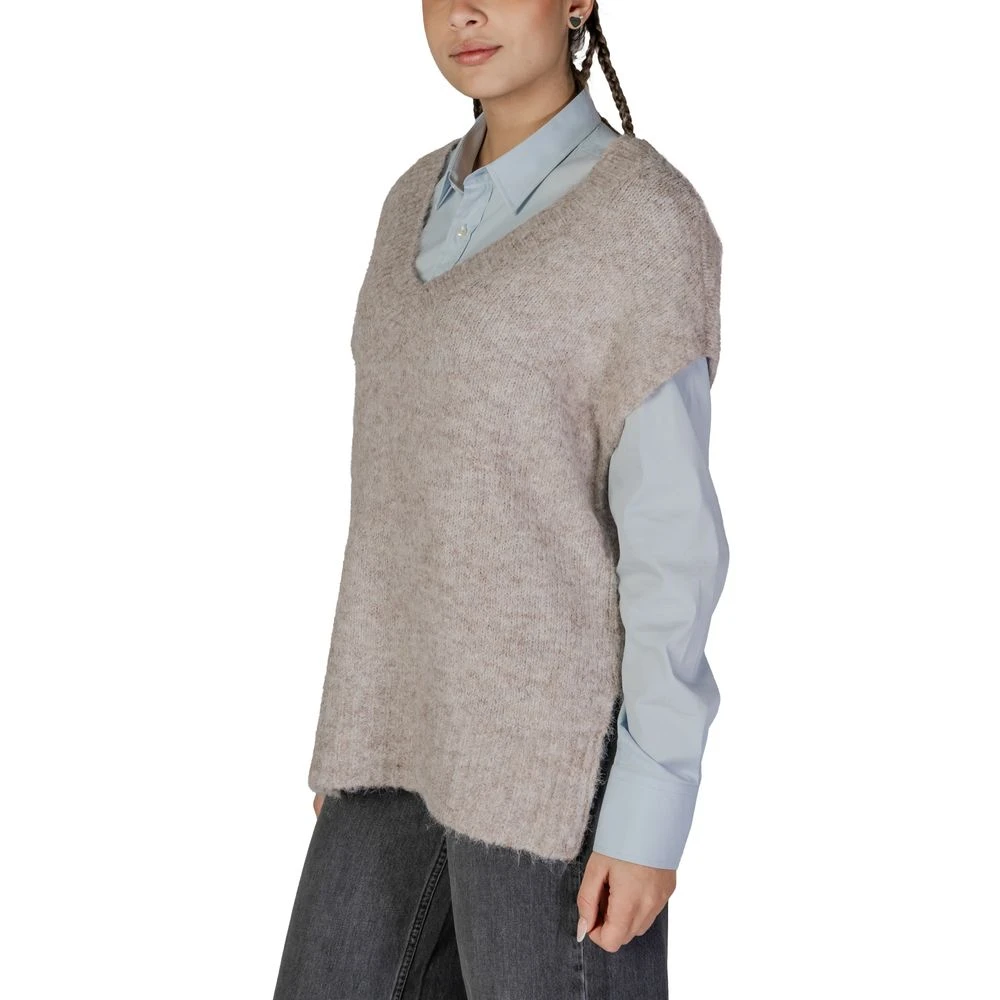 Vero Moda Beige Gerecycled Polyester Sweater Herfst Winter Beige Dames