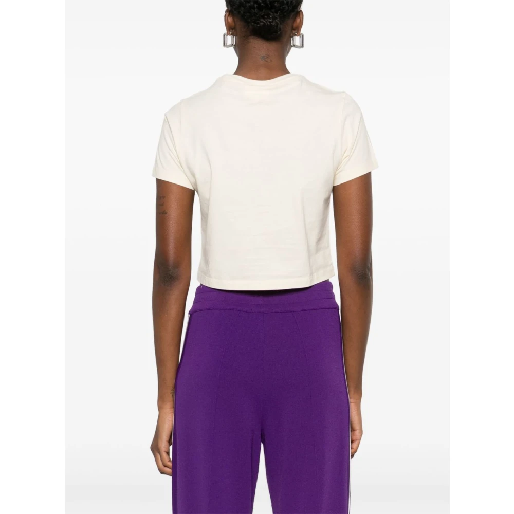Maison Kitsuné Ecru Crew Neck T-shirts en Polos Beige Dames