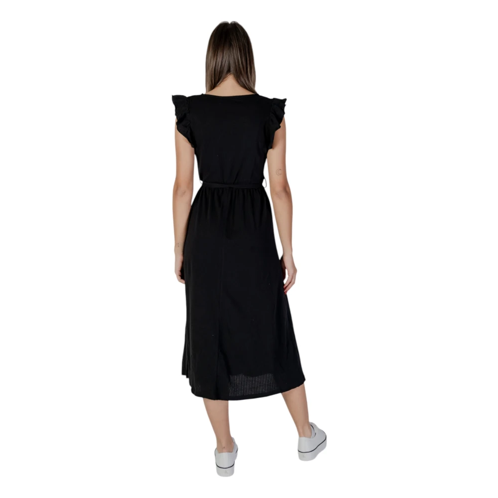 b.Young Lente Zomer Dames Katoenen Jurken Collectie Black Dames