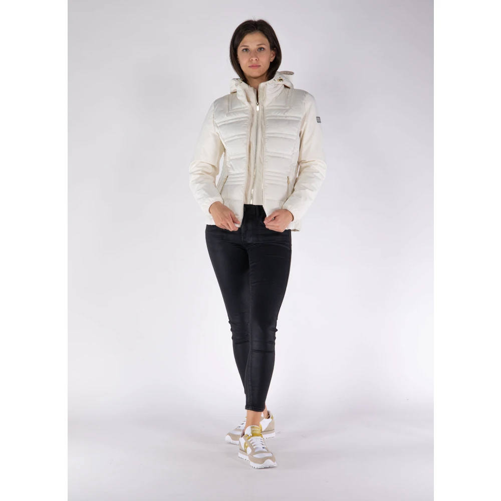 YES ZEE Gewatteerd Softshell Jack met Afneembare Capuchon Beige Dames