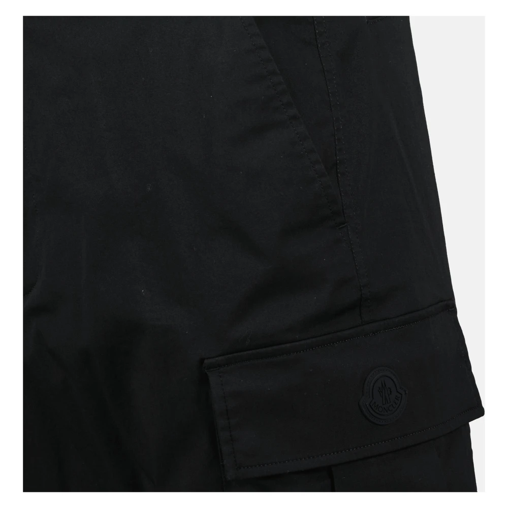 Moncler Zwarte Cargo Gabardine Broek Black Heren