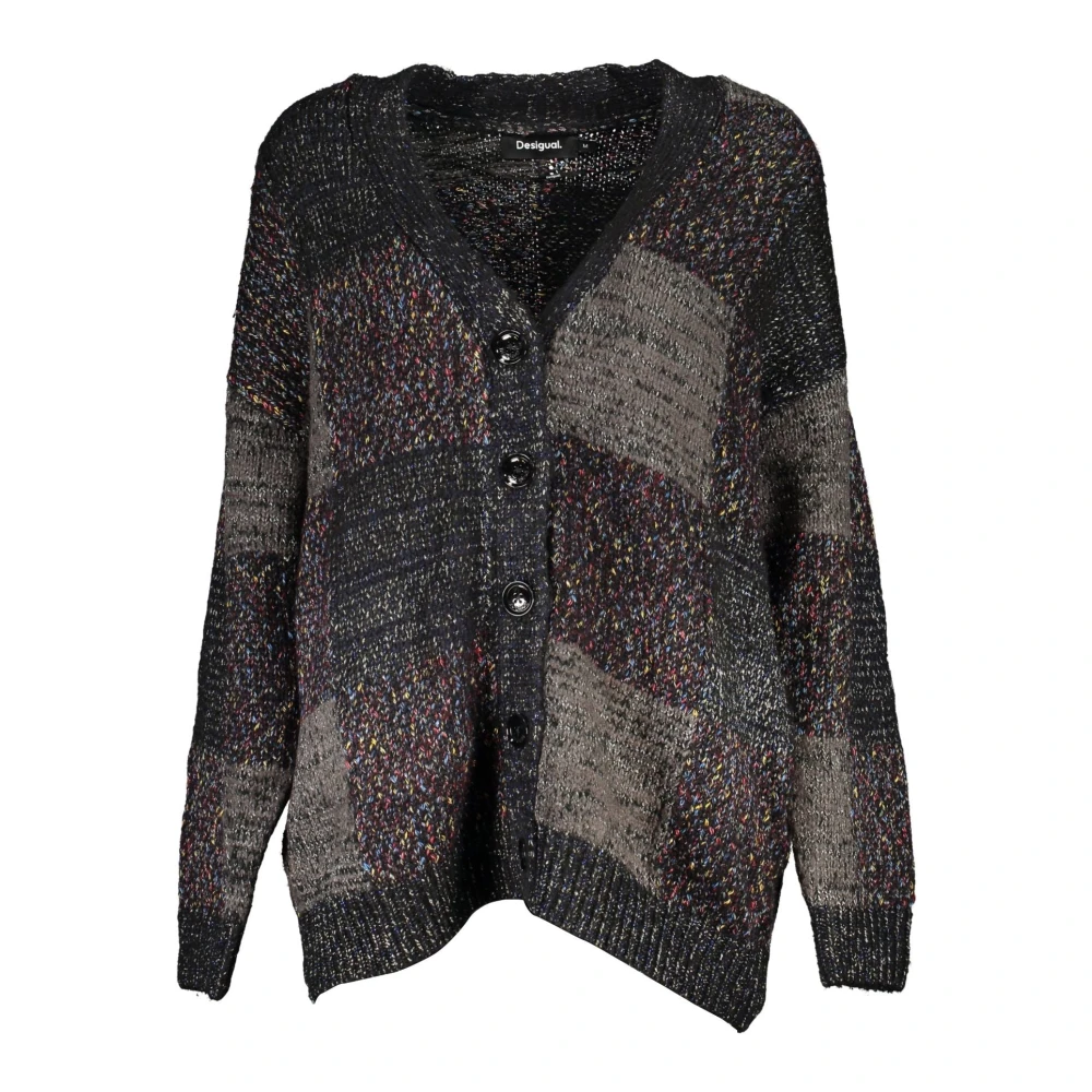 Desigual Zwarte Cardigan met Lange Mouwen Black Dames