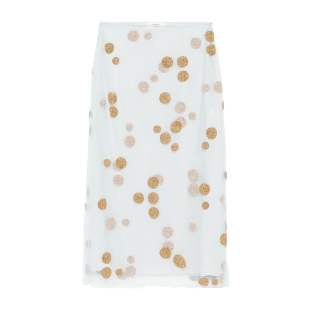 Fendi Polka Dot Tulle Midi Skirt White Dames