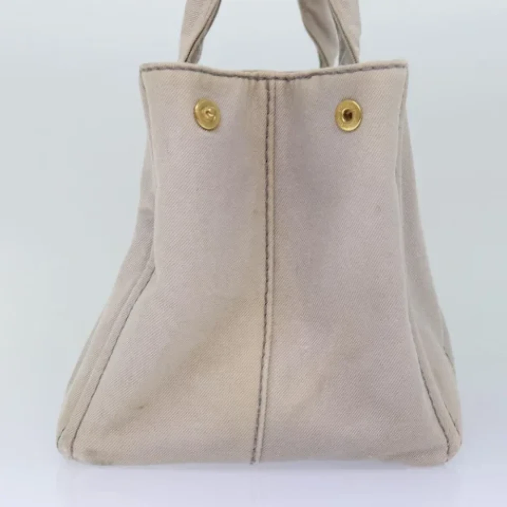 Prada Vintage Pre-owned Canvas handbags Gray Dames