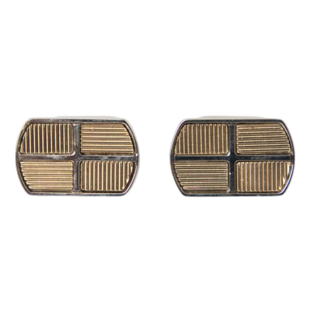 Dolce & Gabbana Men's Yellow Cufflinks & Tie Clips, One Size, Silver And Gold Brass Cufflinks