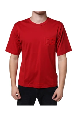 Röd Bomull Logo Print T-shirt