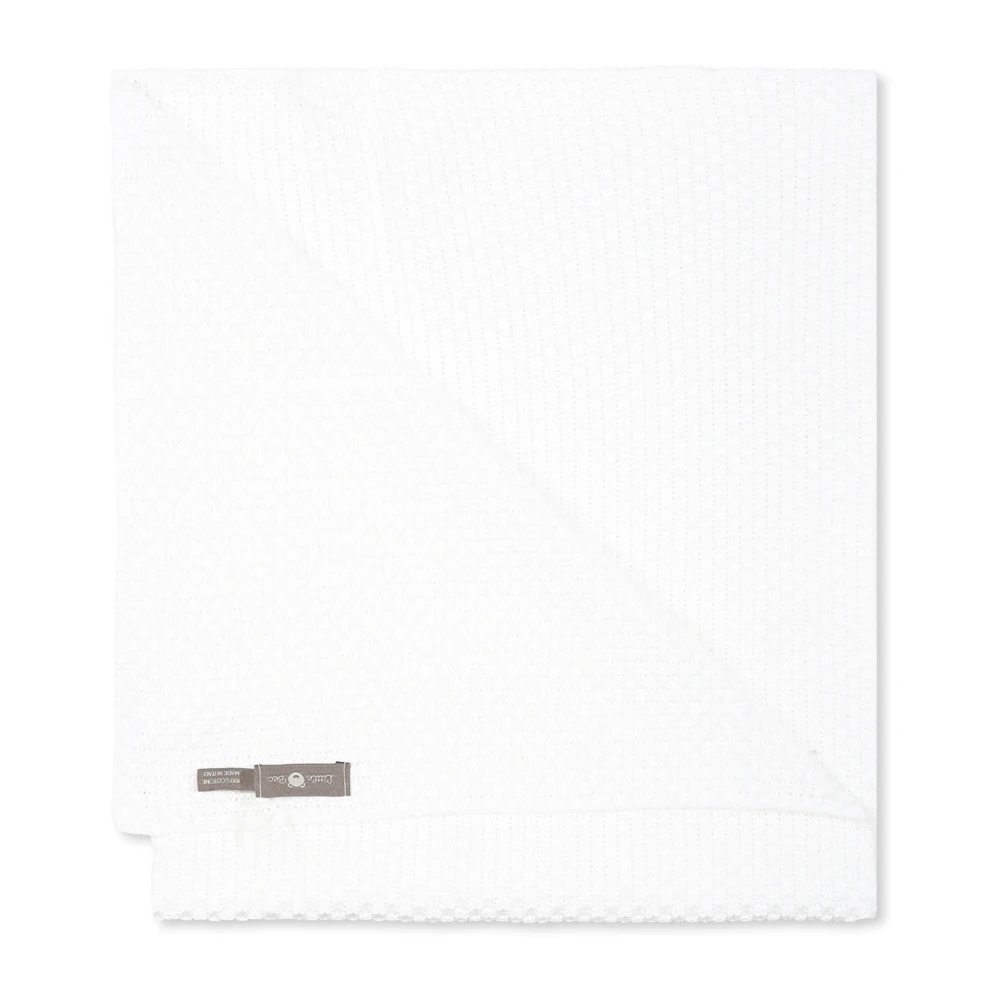 Little Bear Wit Gebreid Katoenen Deken White Unisex