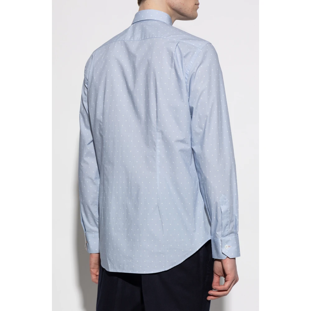 Paul Smith Overhemd met stippenpatroon Blue Heren