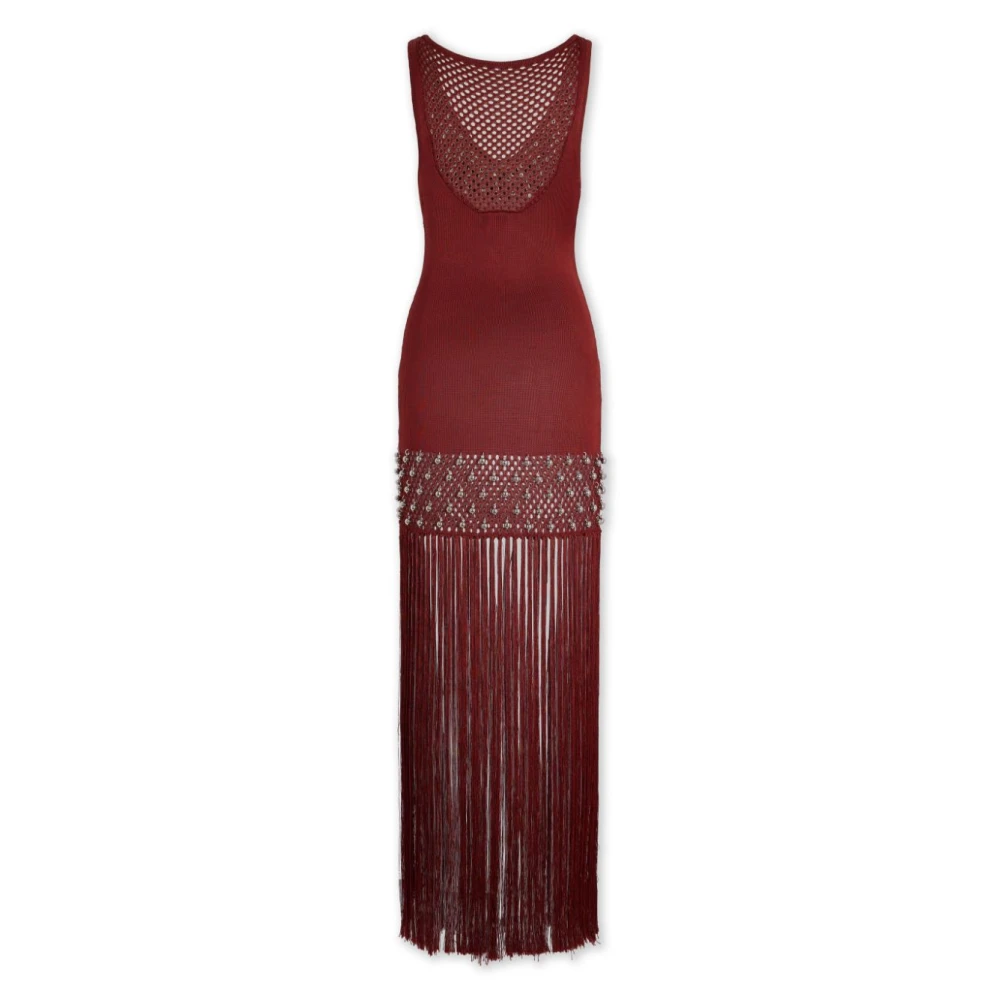 Paco Rabanne Lange Mouw Jurk Red Dames