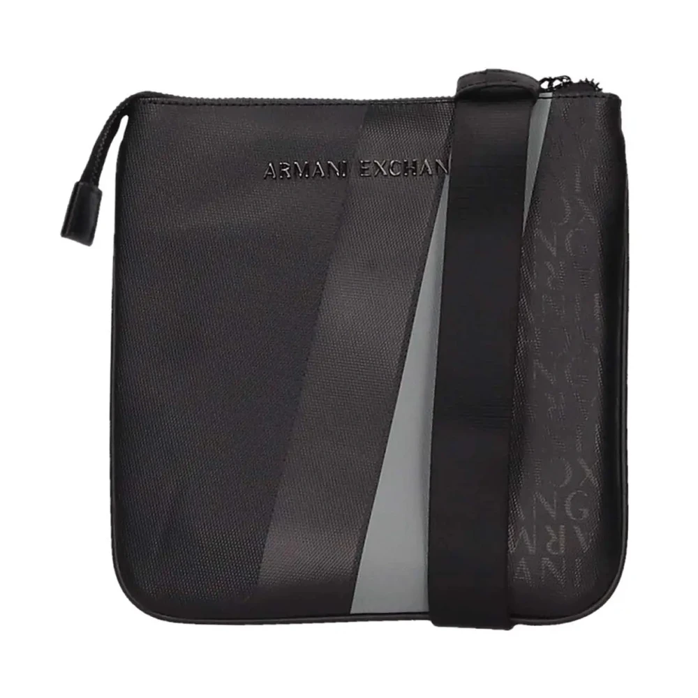 Armani Exchange Zwarte schoudertas met ritssluiting Black Heren