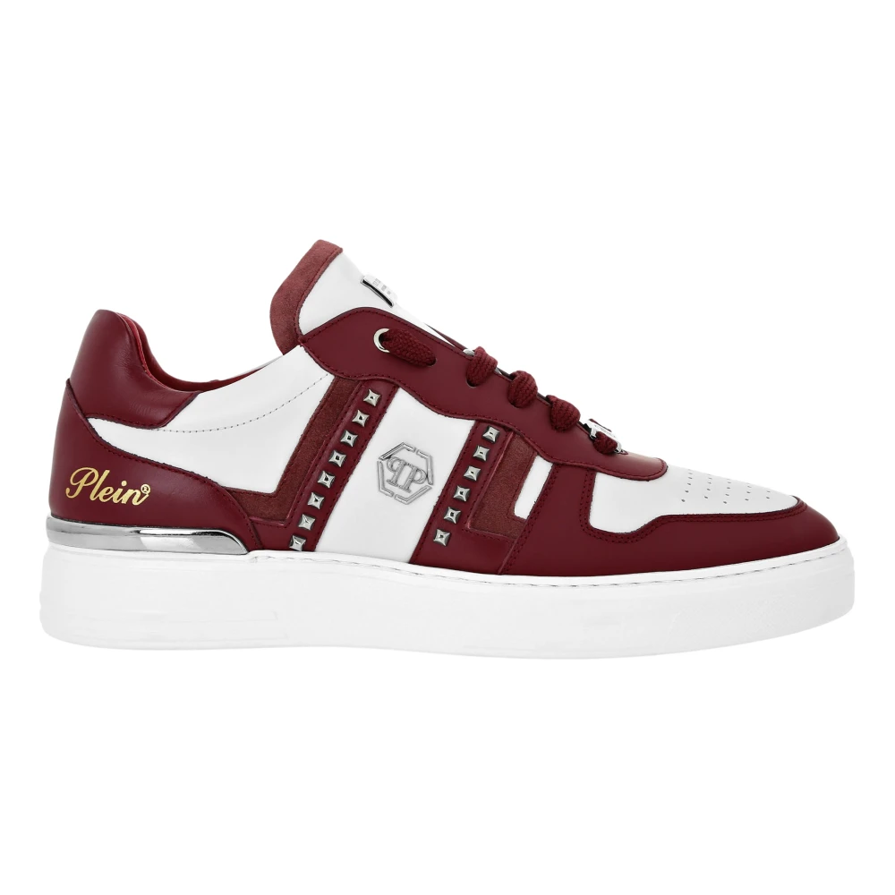 Philipp Plein Low Top Sneakers Mix Cut Studs unisex Schoenen Rood
