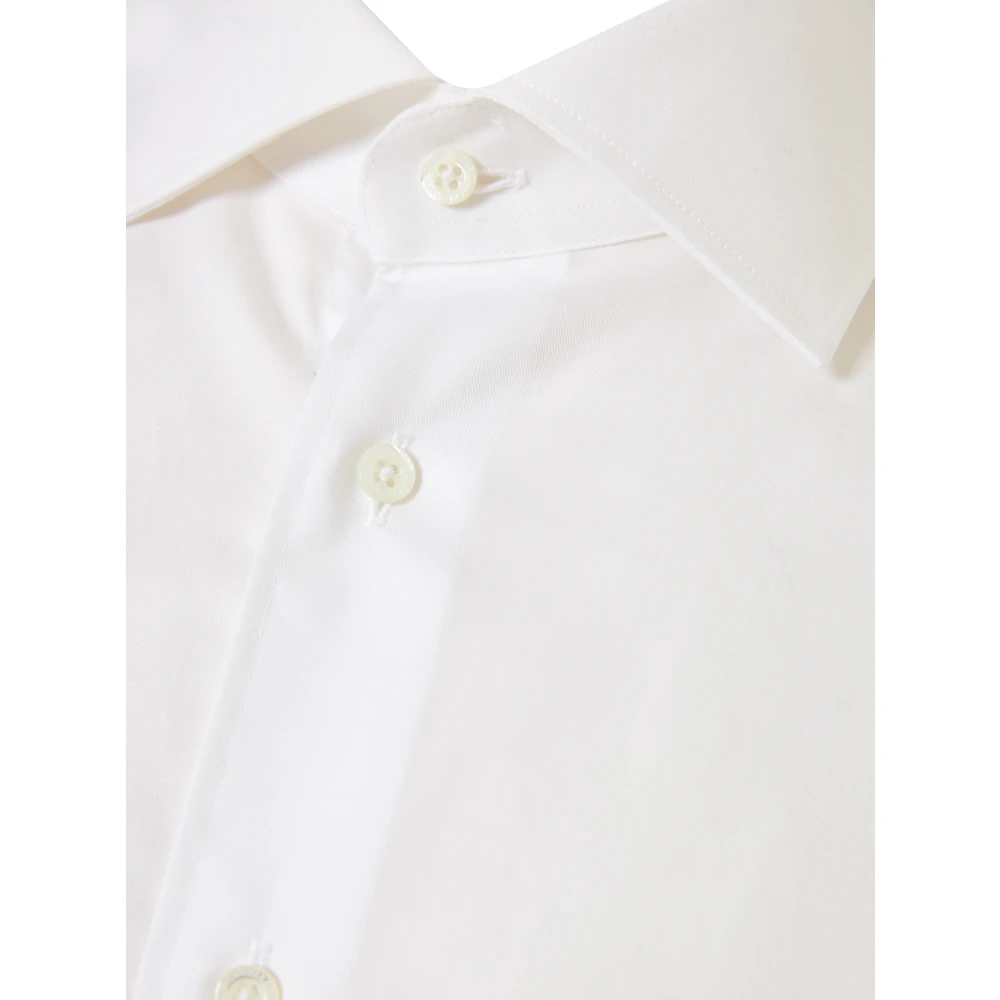 Corneliani Katoenen Overhemd Kreukvrij Italië Ontwerperscode White Heren