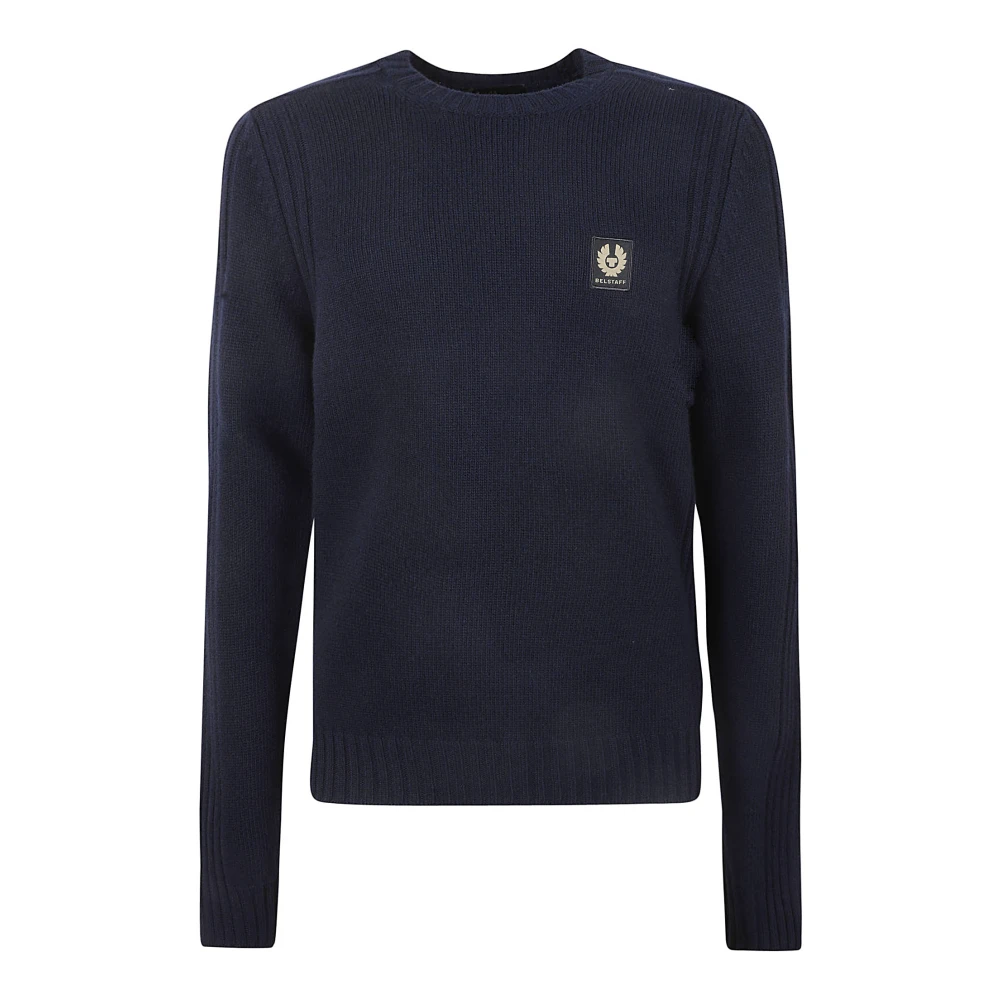 Belstaff Donkerinkt Wollen Trui Blue Heren