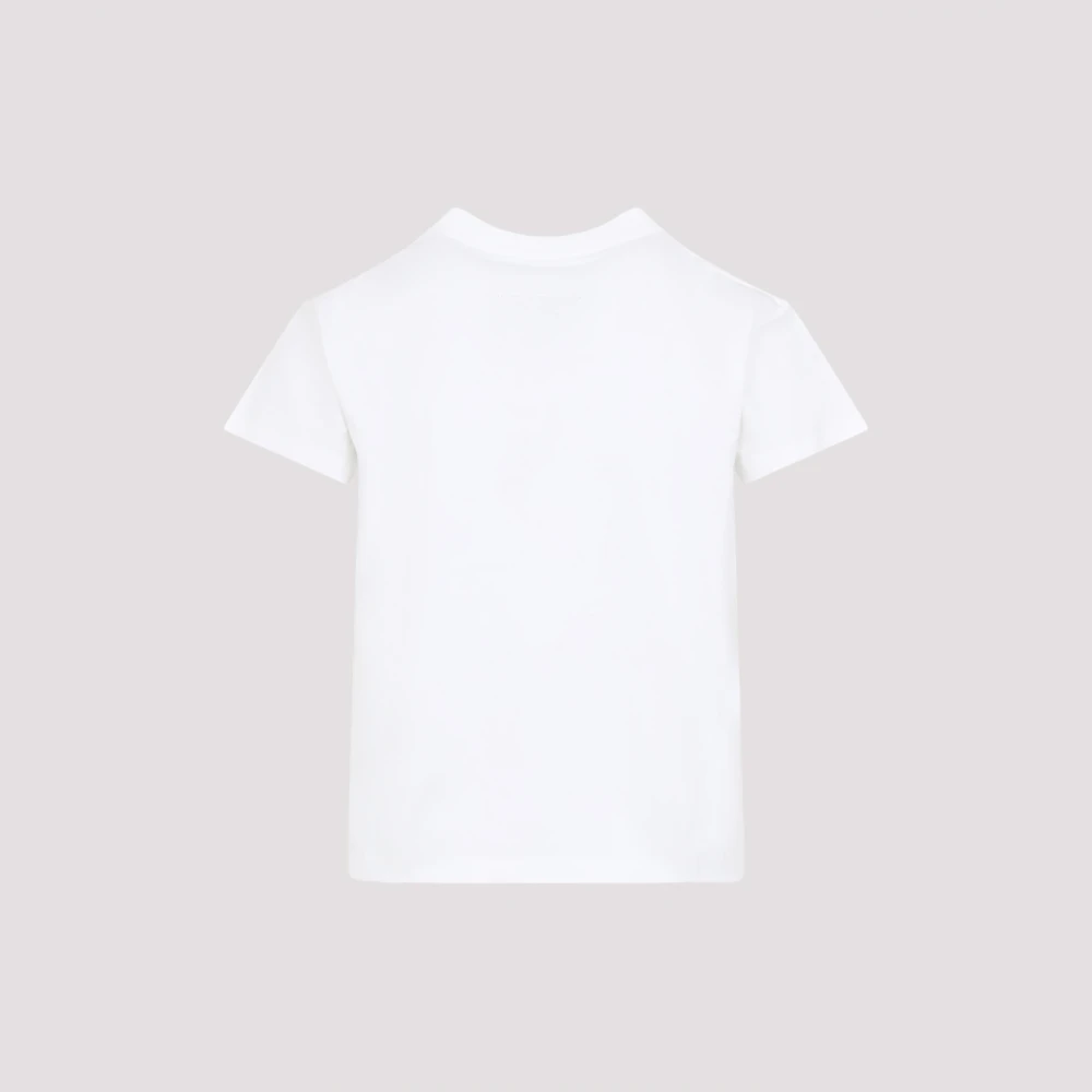 MM6 Maison Margiela Wit T-shirt van katoen met patchlogo White Dames