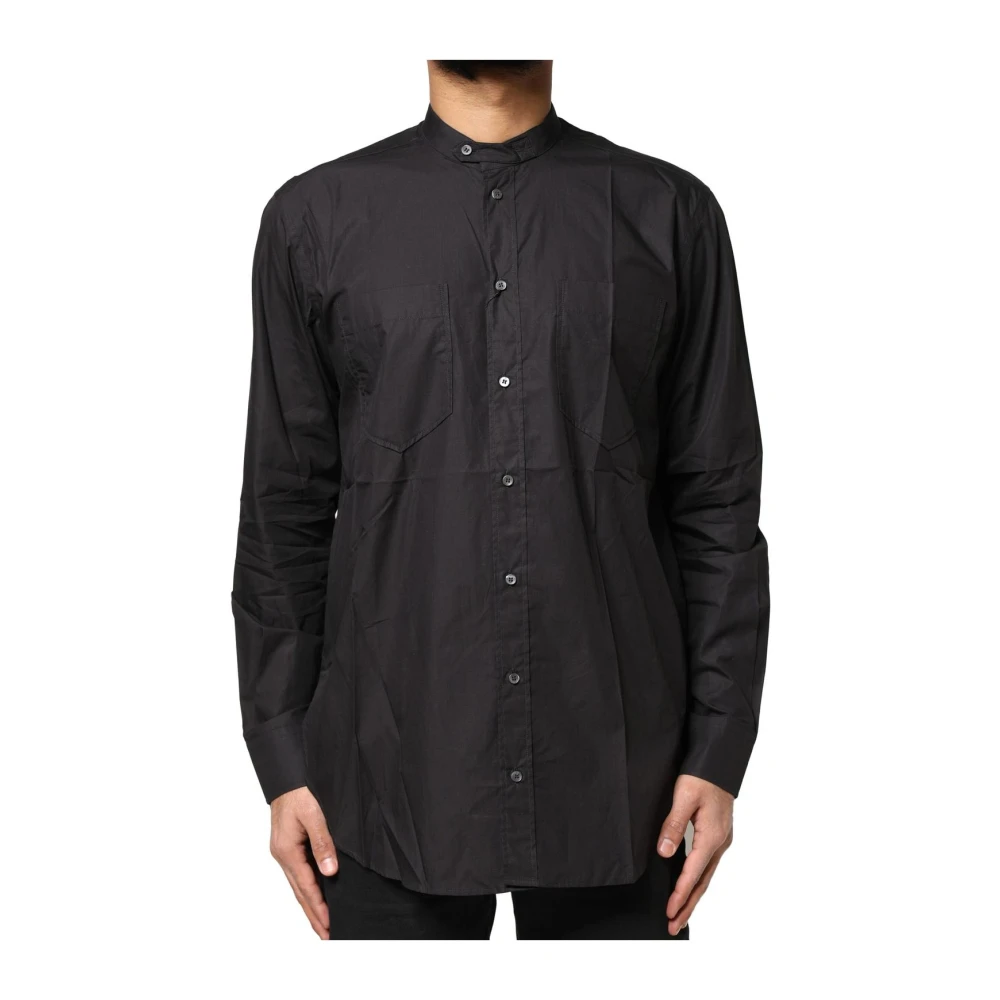 Dolce & Gabbana Black Casual Shirts, Male, Xs, Cotton Button-Down Shirt