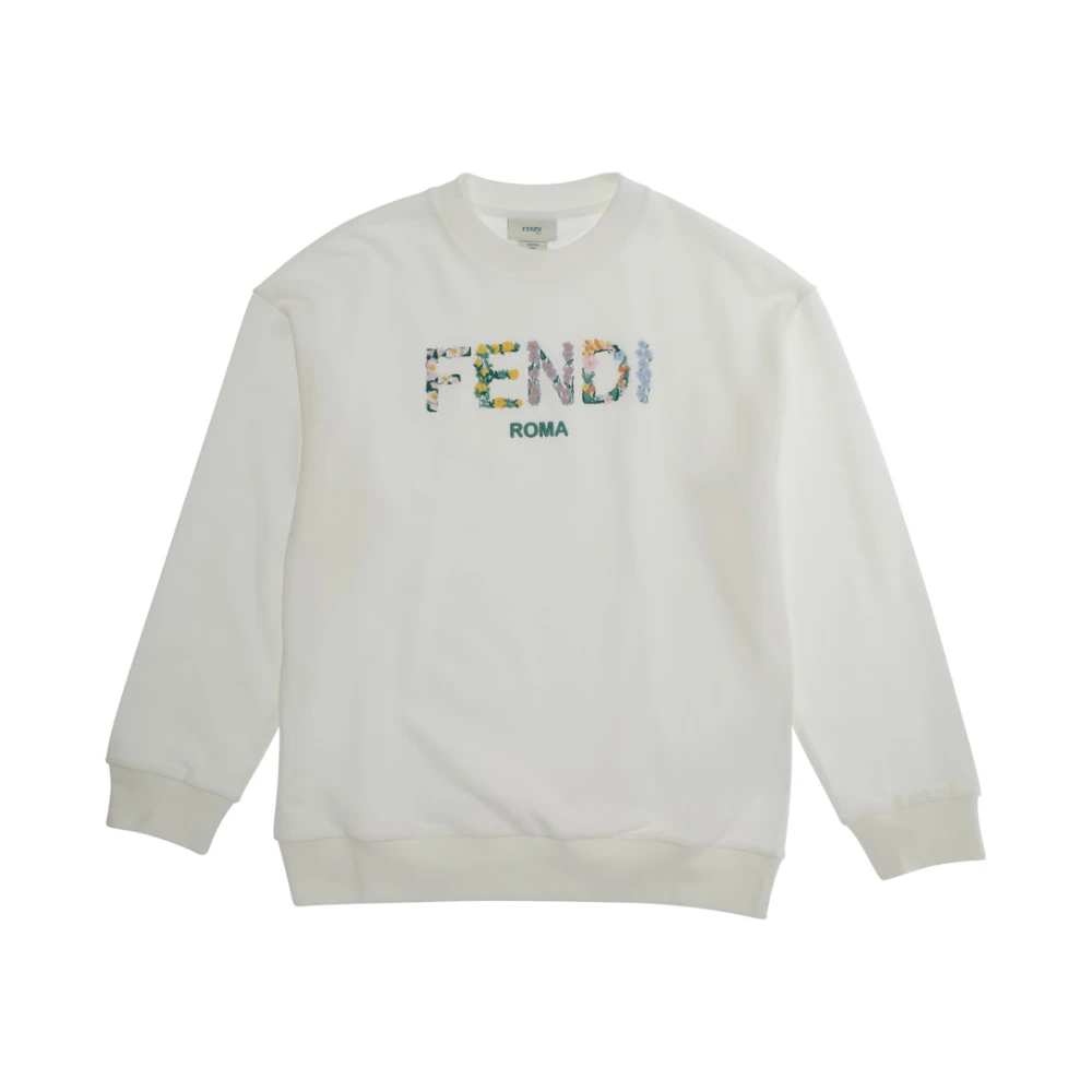 Fendi Girls White Kids Sweatshirts, 7 Y, Kids Jumper