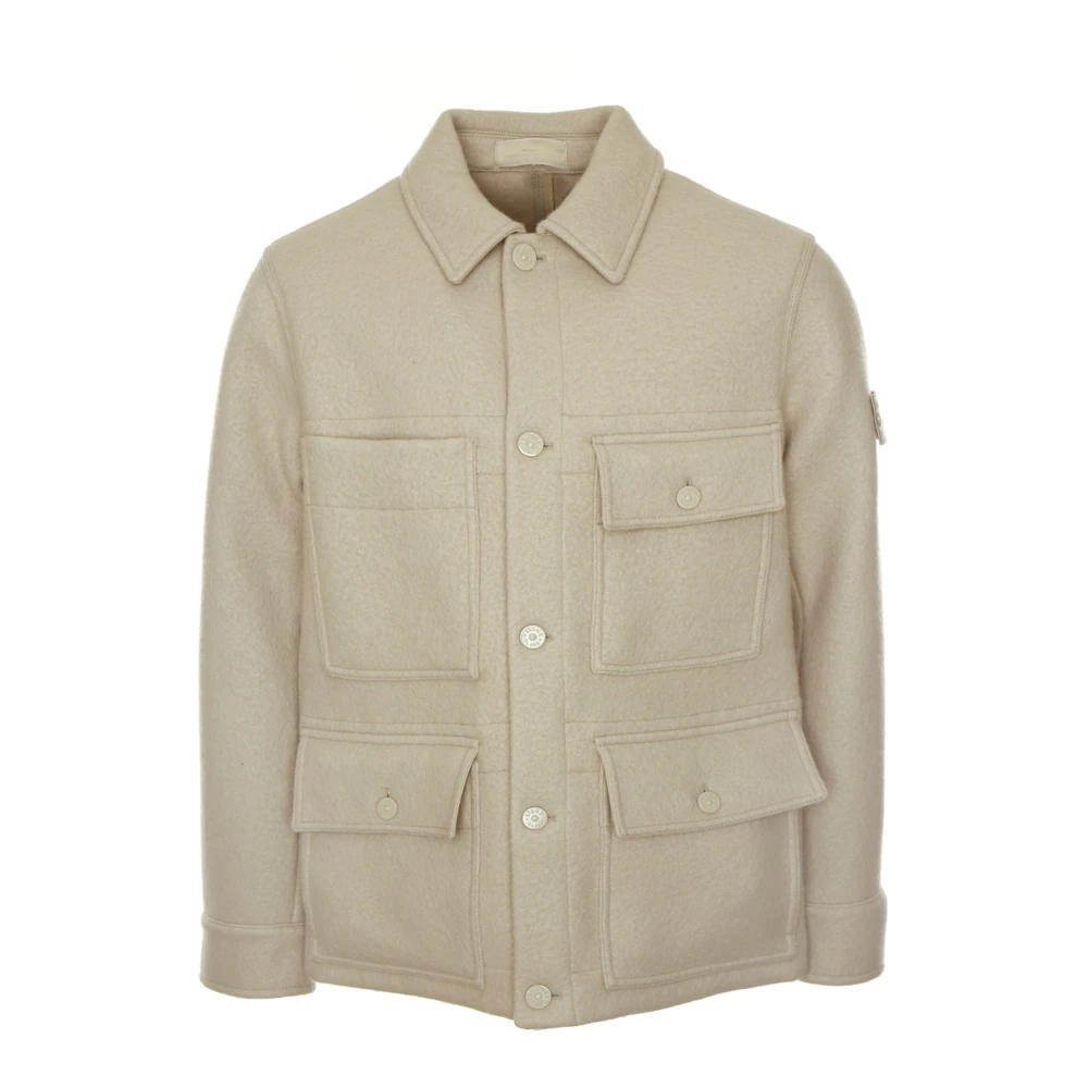 Stone Island Ghost Jacka med Kentkrage Beige, Herr