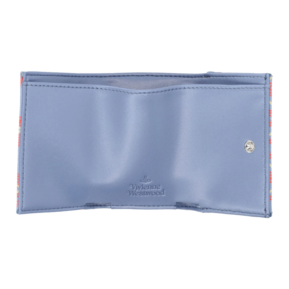 Vivienne Westwood Geruite Envelop Portemonnee Blauw Oranje Blue Dames