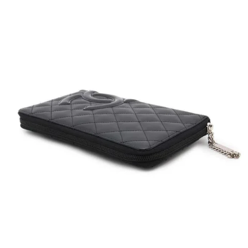 Chanel Vintage Pre-owned Leather wallets Black Dames