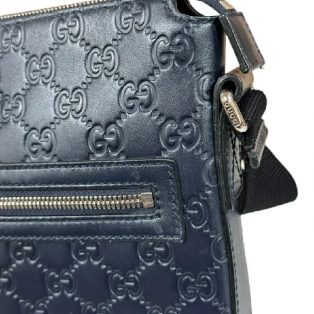 Gucci Vintage Pre-owned Leather shoulder-bags Blue Dames