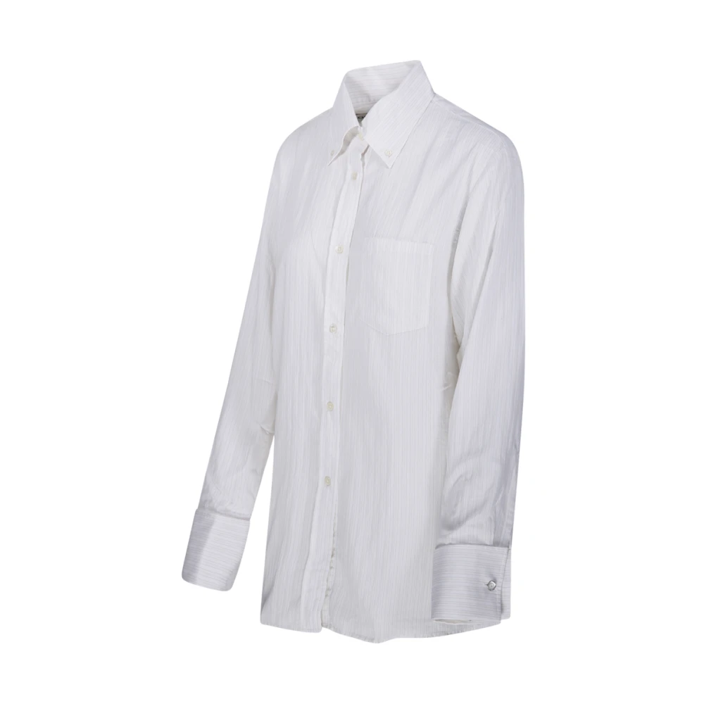 Our Legacy Franse Streep Ceremonie Viscose Shirt White Dames
