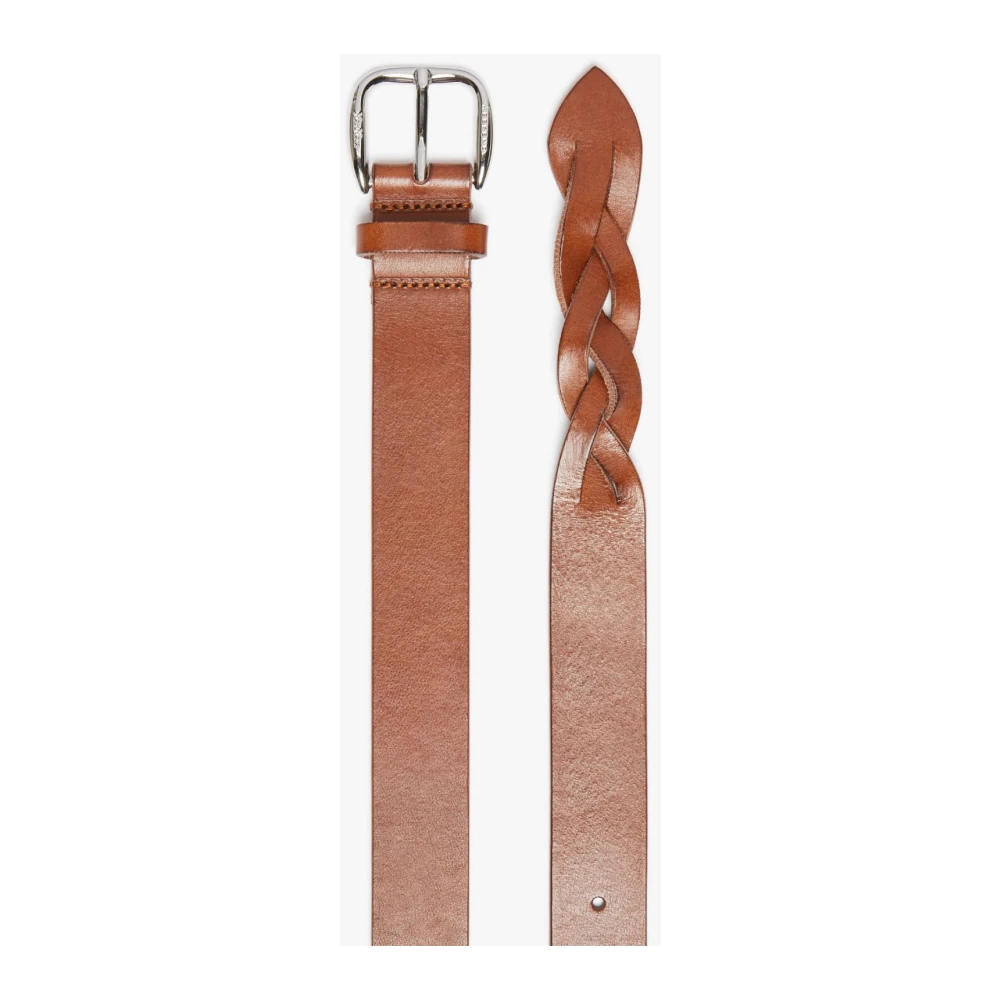 Max Mara Weekend Gevlochten leren riem met gegraveerde gesp Brown Dames