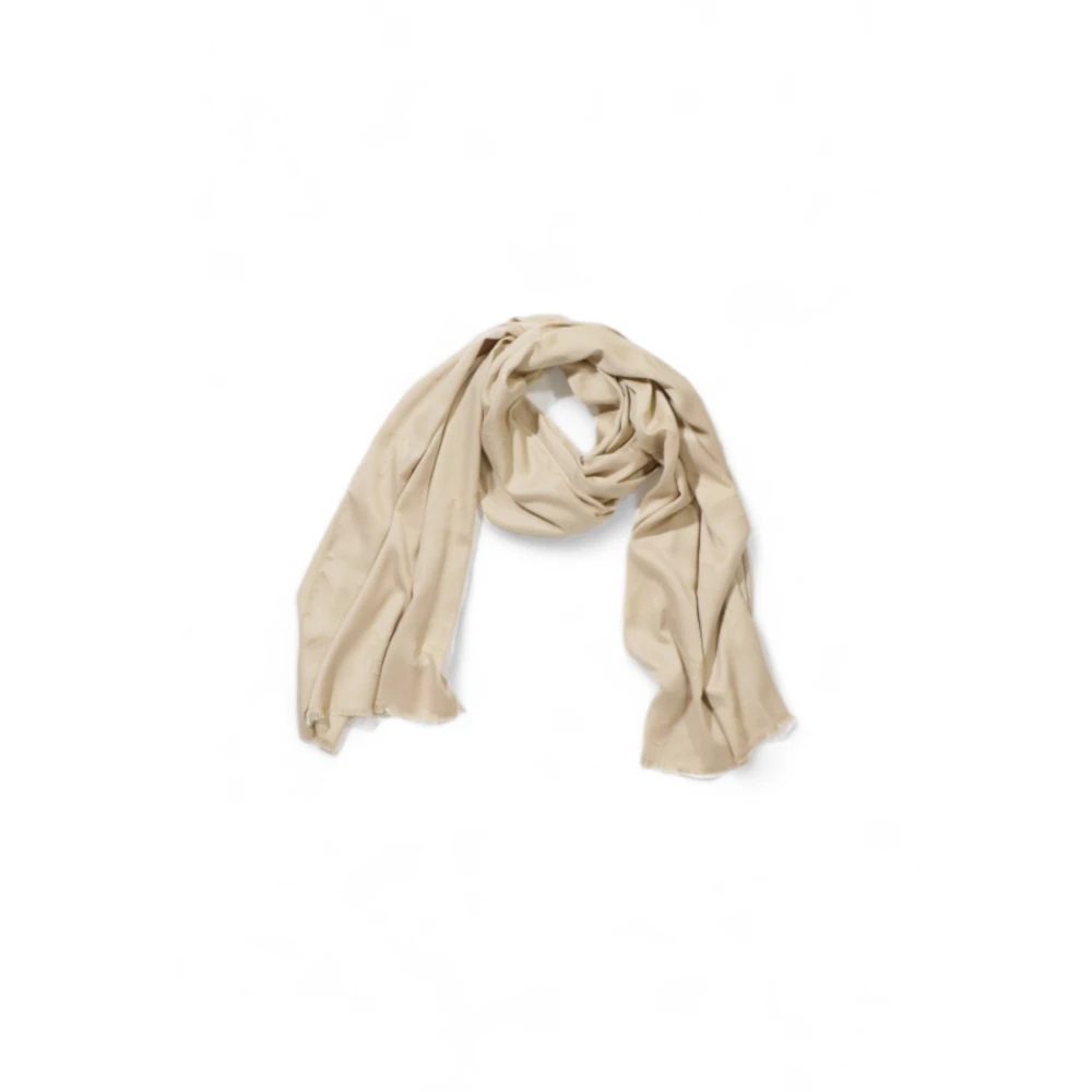 Calvin Klein Beige Plain Modal Polyester Sjaal Beige Dames