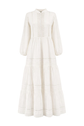 chinese dress ladies Ermanno Scervino pre-owned white lace maxi dress with slip - size S
