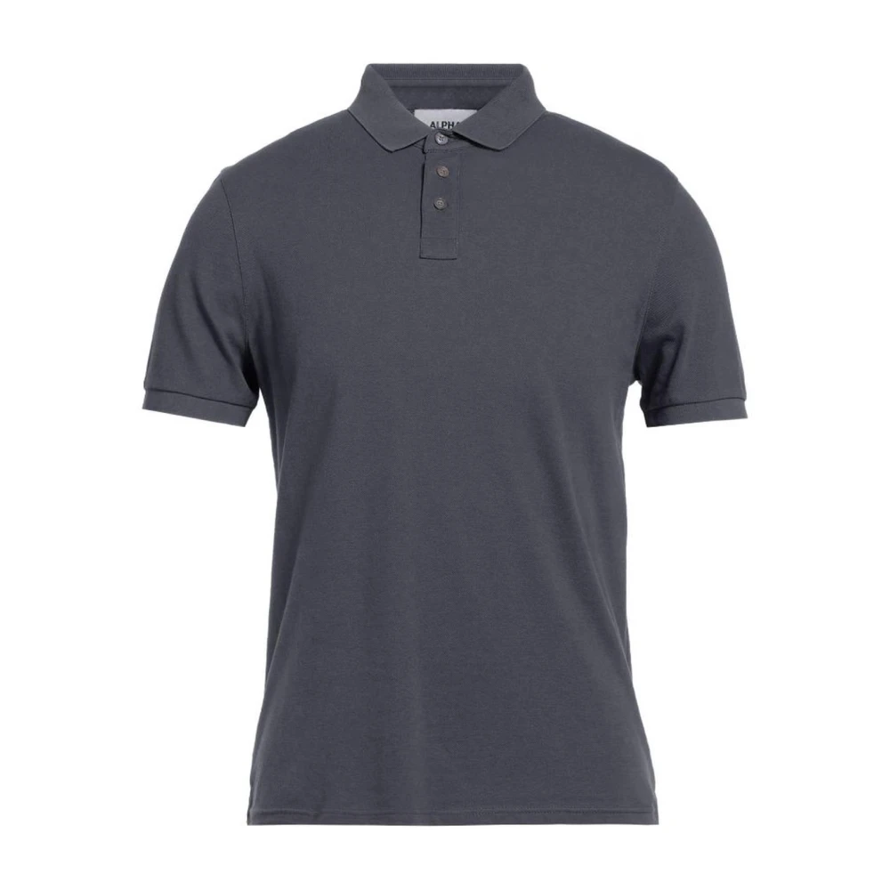 Alpha Studio Grijze Katoenen Poloshirt Korte Mouwen Gray Heren