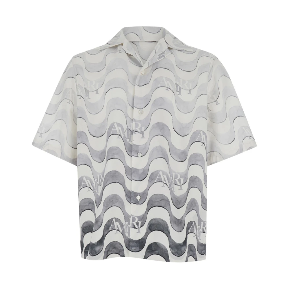 Amiri Staggered Wave Shirt Grijs Gray Heren