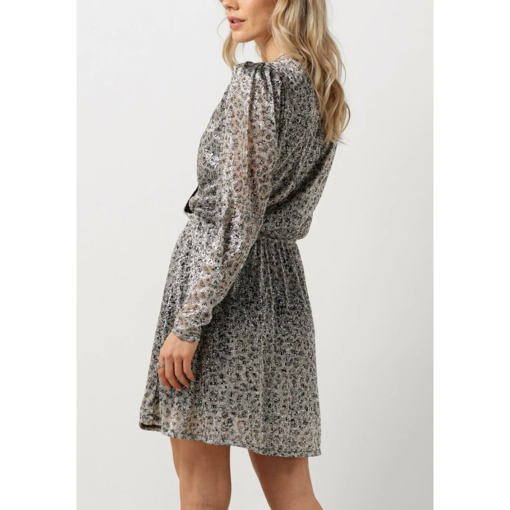 Alix The Label Luipaard Glanzende Omslagjurk Gray Dames