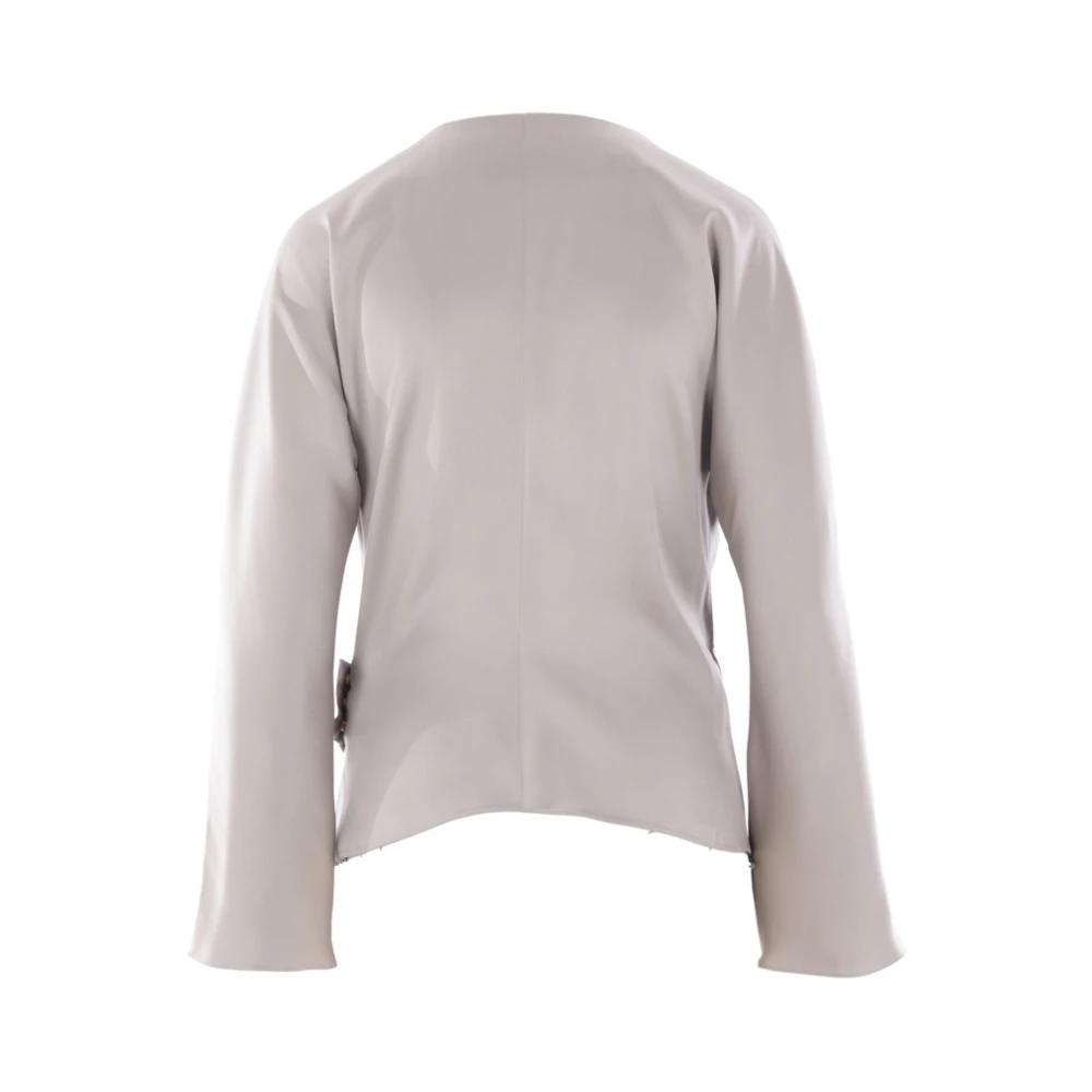 Giorgio Armani Zijden Wrap Blouse in Grijs Gray Dames