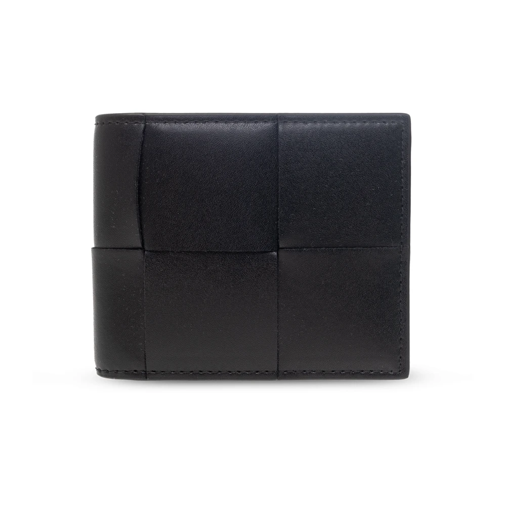 Bottega Veneta Zwart Zilver Cassette Bifold Portemonnee Black Heren