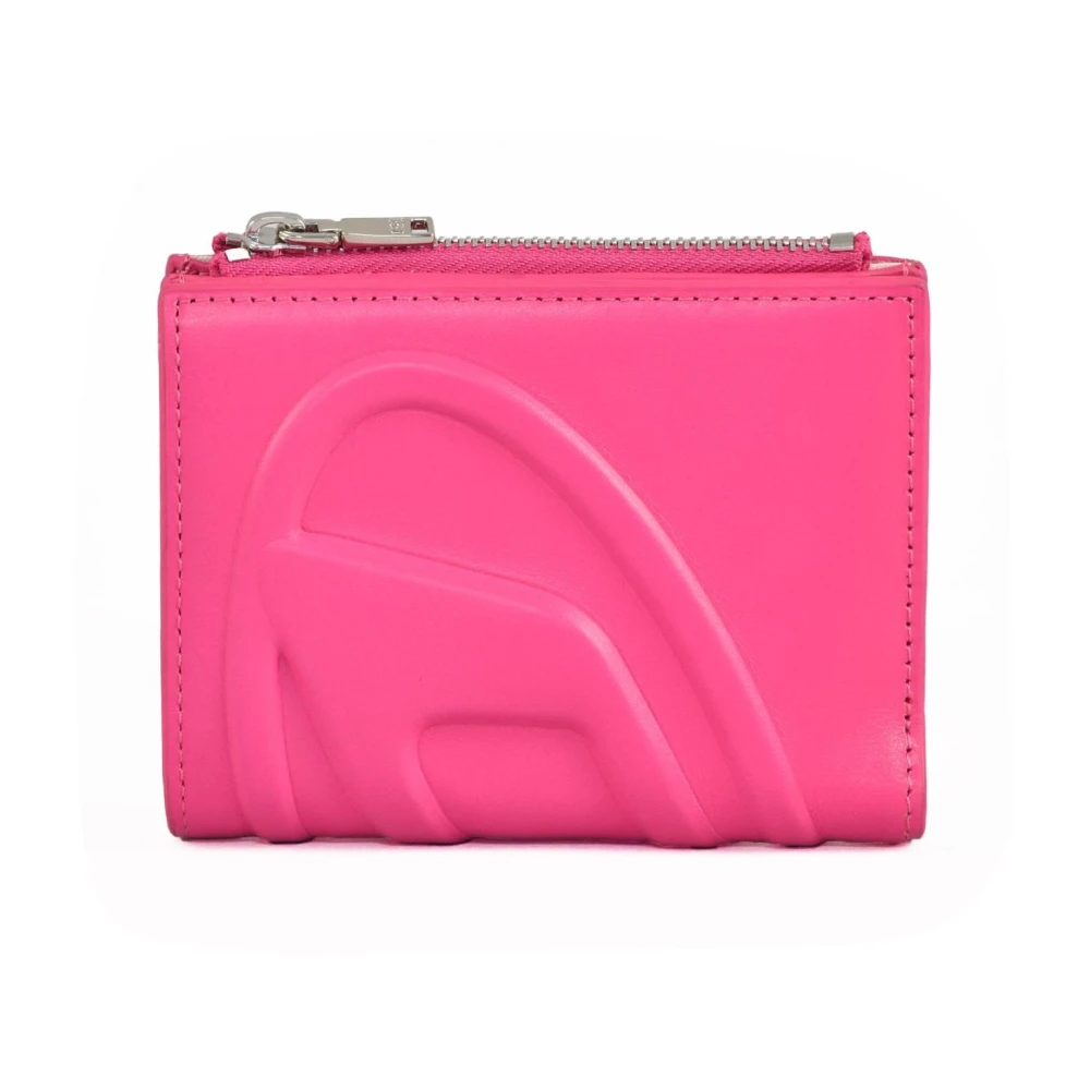 Diesel Leren Portemonnee Pink Dames