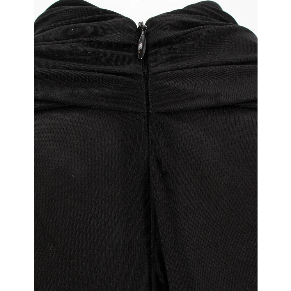 Fabiana Filippi Zijden Jersey Jurk met Hoge Kraag Black Dames