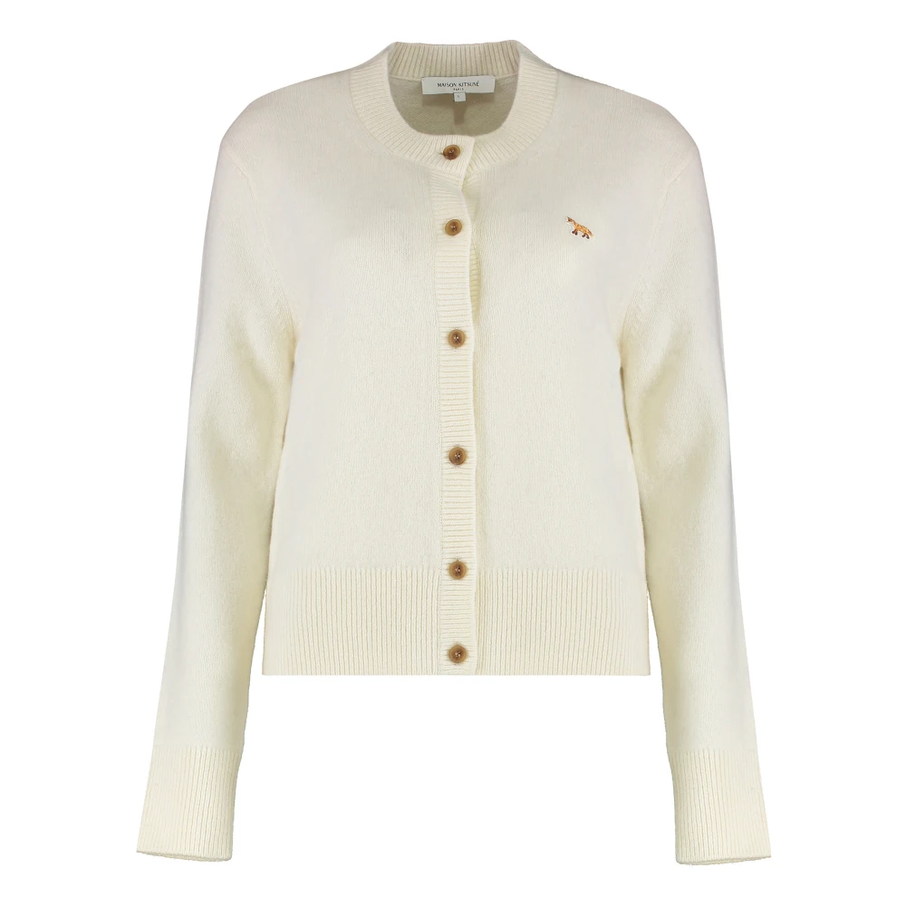 Maison Kitsuné Women's Beige Extra Fine Merino Wool Cardigan