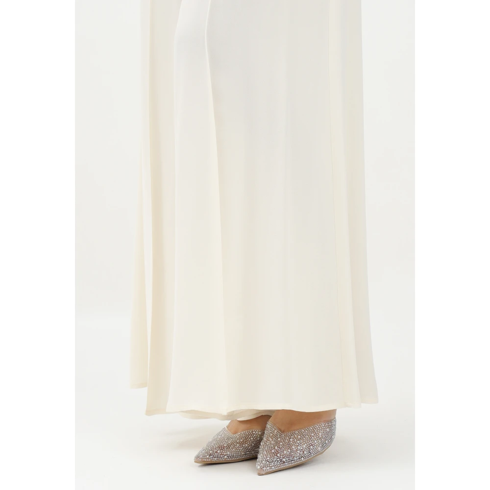 Simona Corsellini Elegante Witte Wijde Pijp Broek White Dames