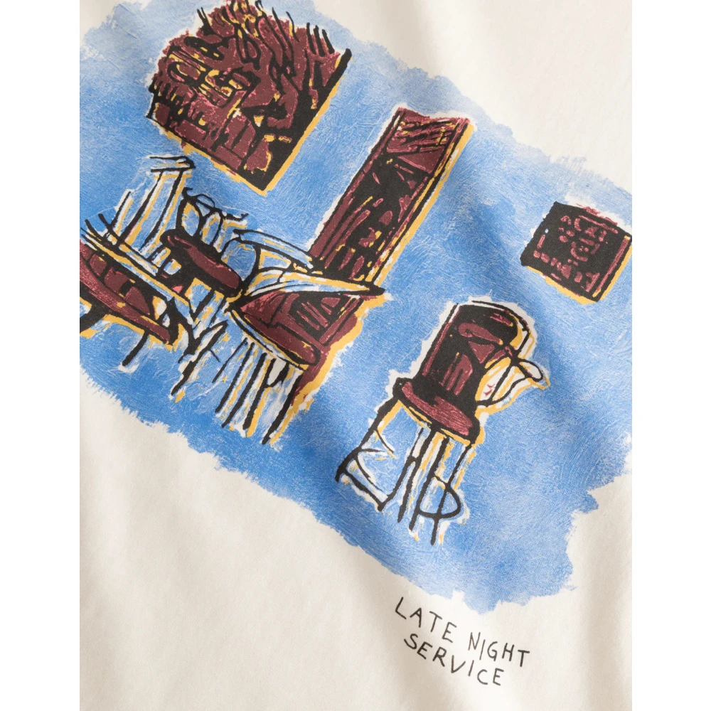 Les Deux Expressionistische T-shirt met veelkleurige print Beige Heren
